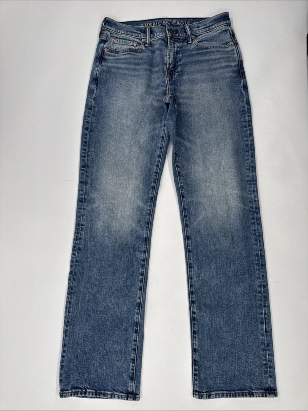 American Eagle Jeans Mens 30x34 Blue Original Bootcut Easyflex Denim Faded Pants